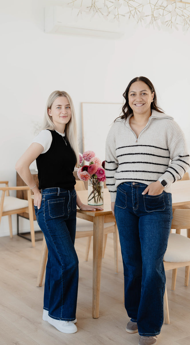 LIBBY | Short Stuff Wide Leg Jean Dark Blue – junkfoodjeans