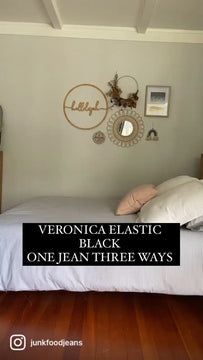 black elastic waist skinny jean