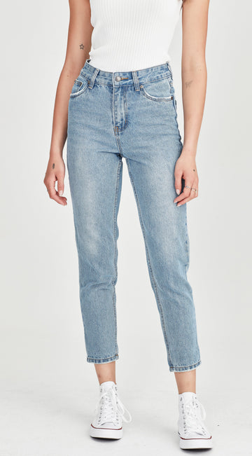 Blue Mom jean short length