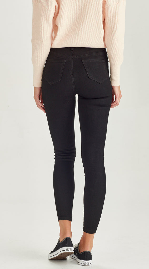 medium length stretch denim black skinny jean