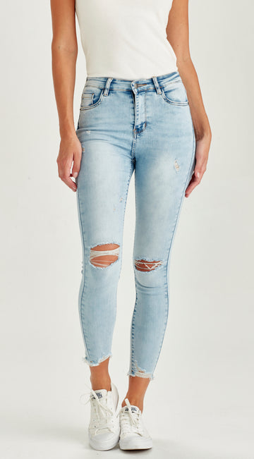 ripped skinny pale blue jean