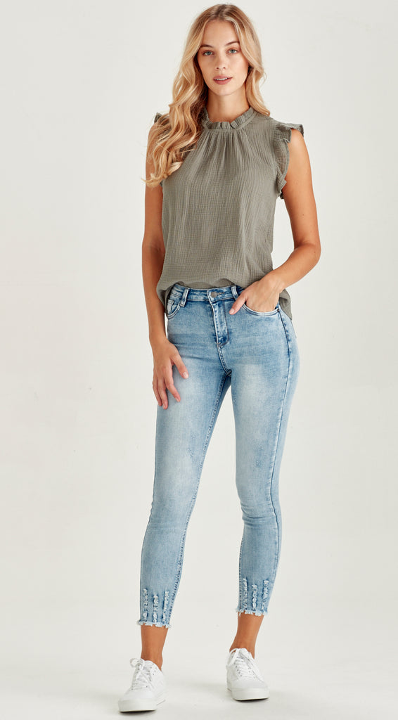 stretch denim blue jean