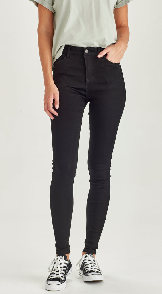black long skinny stretch denim jean