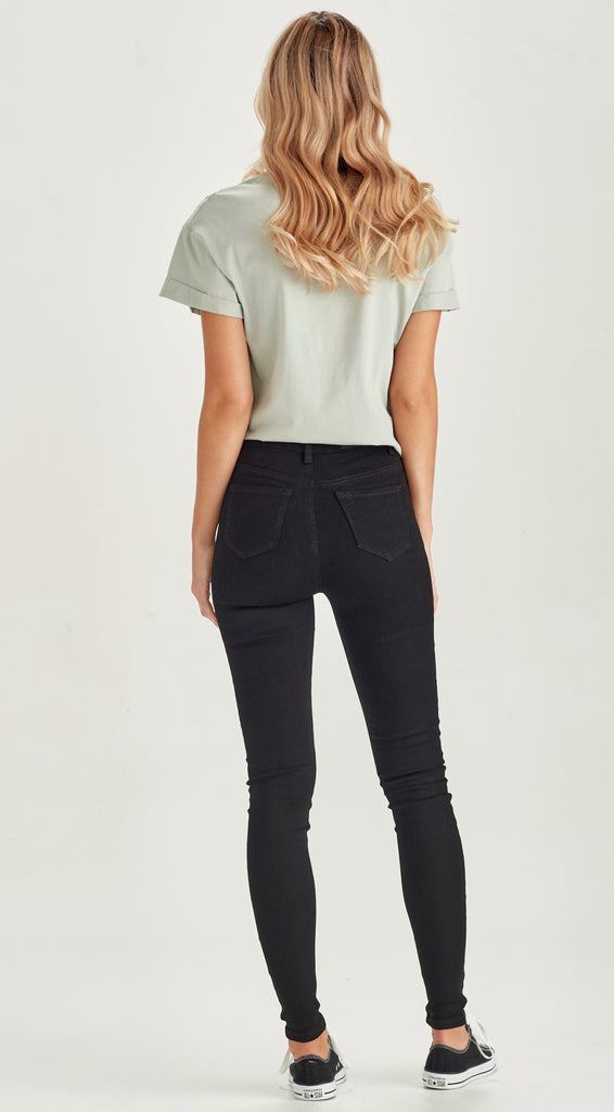black long skinny stretch denim jean