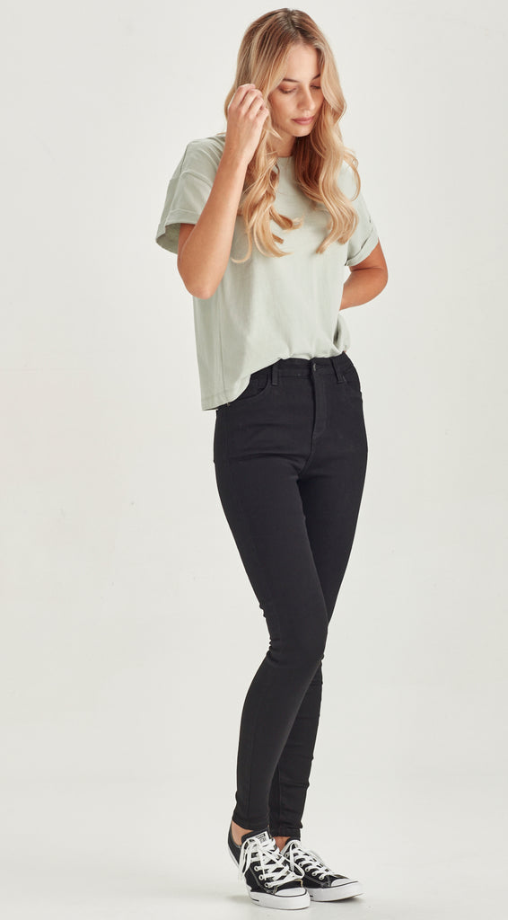 black long skinny stretch denim jean