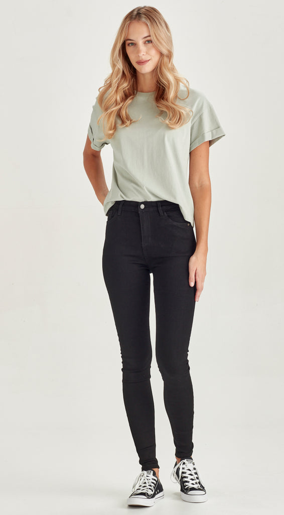 black long skinny stretch denim jean