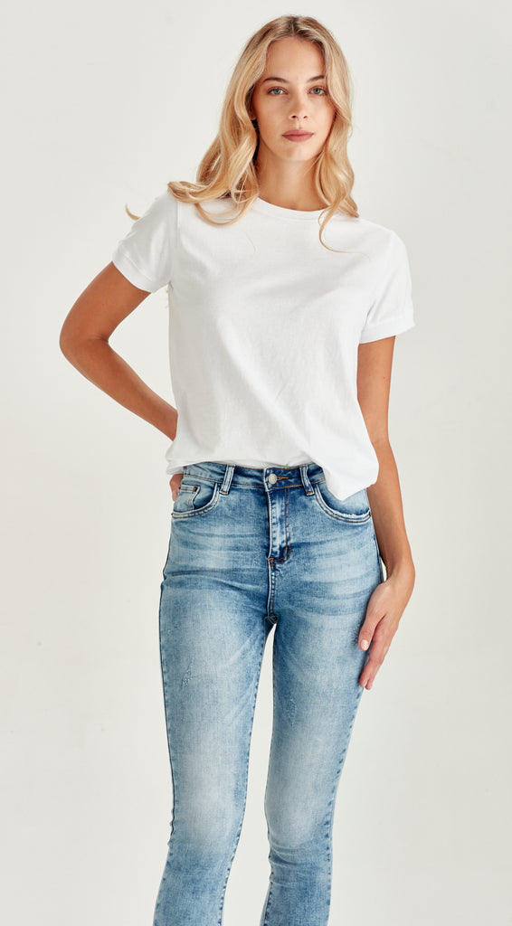 blue long skinny stretch denim jean