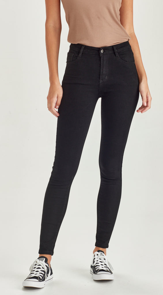 skinny black tall length jean