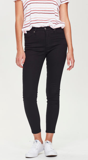 black elastic waist skinny jean